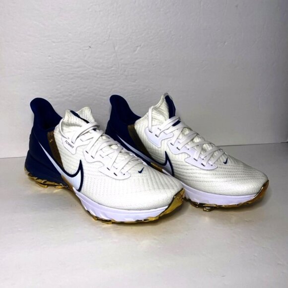 New Limited Edition Nike Infinity Tour NRG Golf Shoes White/Blue/Gold Size10 - Picture 2 of 5
